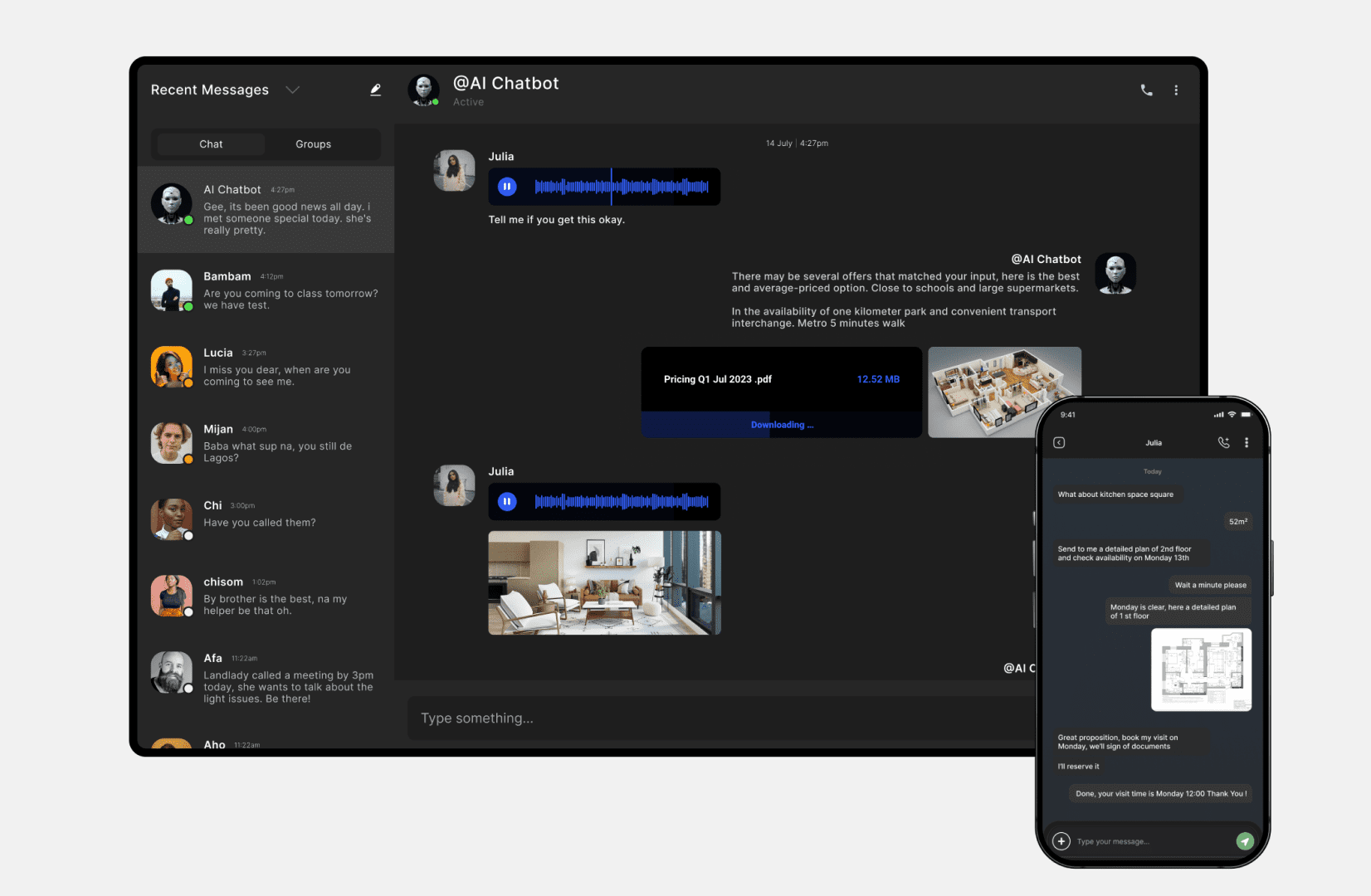 Listing with a chatbot