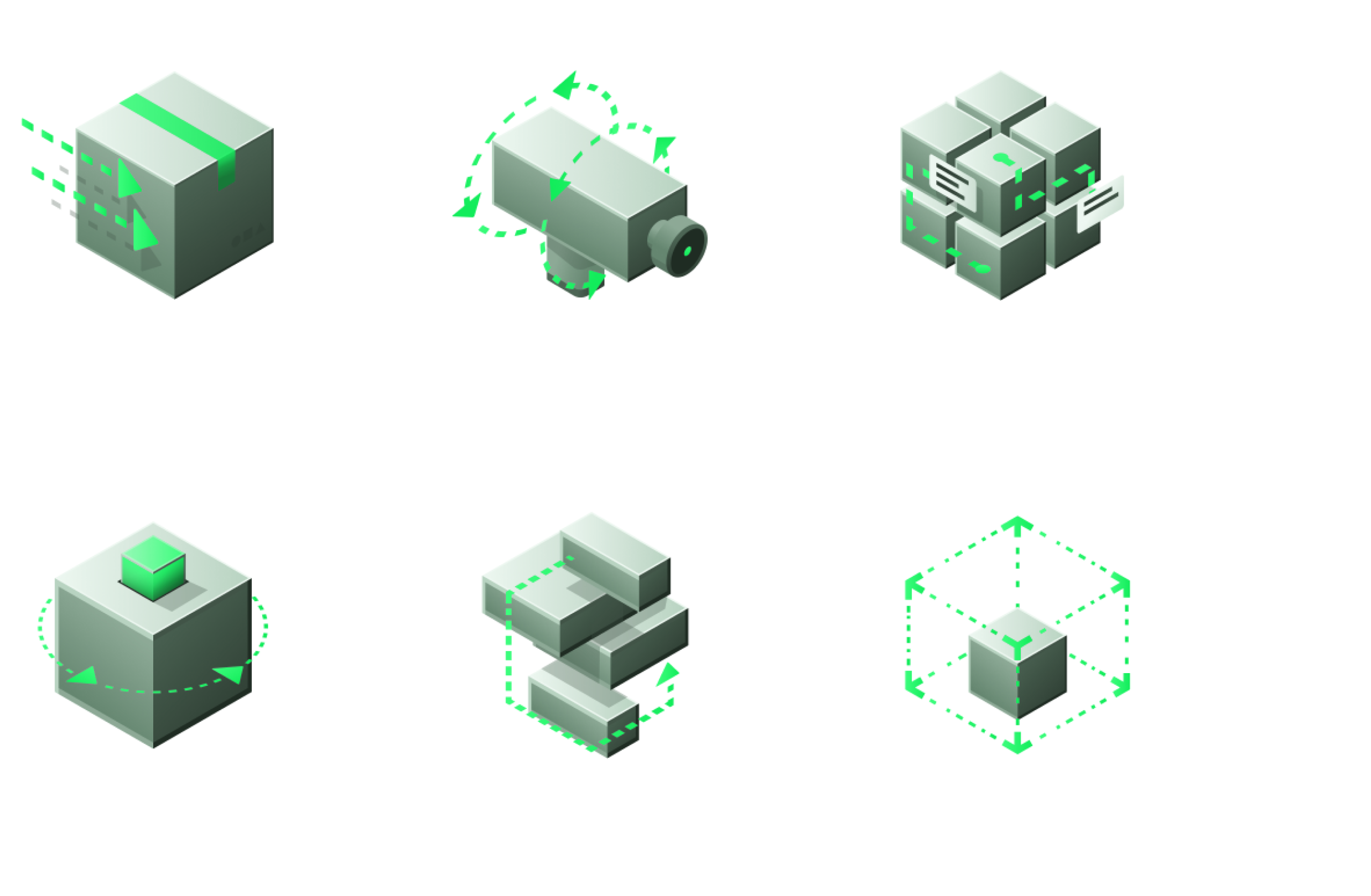 A set of cubes and a surveillance camera
